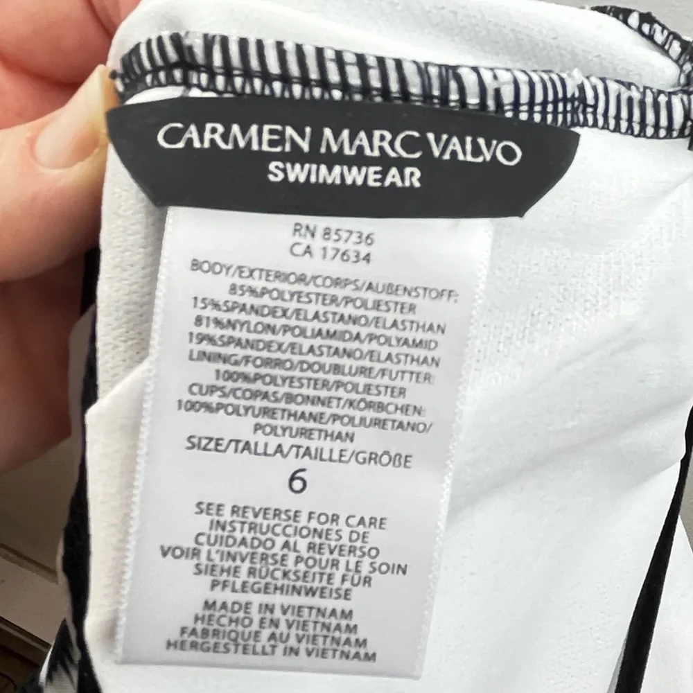 NWOT Carmen Marc Valvo One Shoulder Zebra Print Sheer Mesh One Piece Swimsuit 6